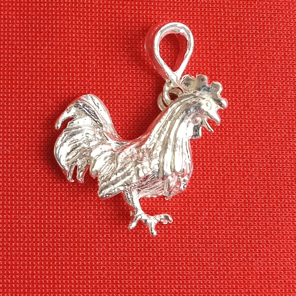 925 Sterling Silver Rooster‎ Charm Pendant
